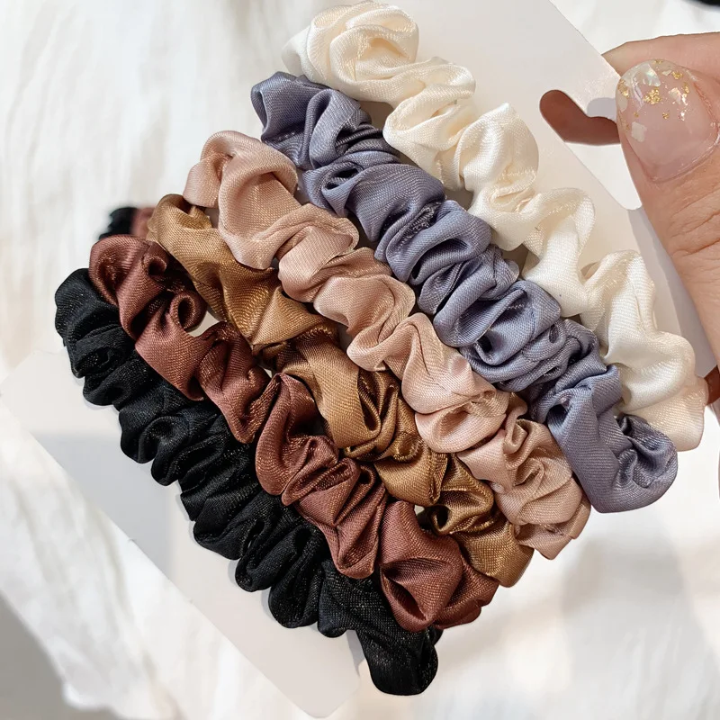 Advanced and Elegant, Minimalist Simulation Silk Hair Loop, Versatile, High-end Tie Hair Rope, High Ponytail Leather Band. 2