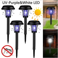 Lampe anti-moustiques solaire pour extérieur, jardin, patio, éclairage UV violet et blanc, répulsif anti-insectes pour cour et barbecue 1