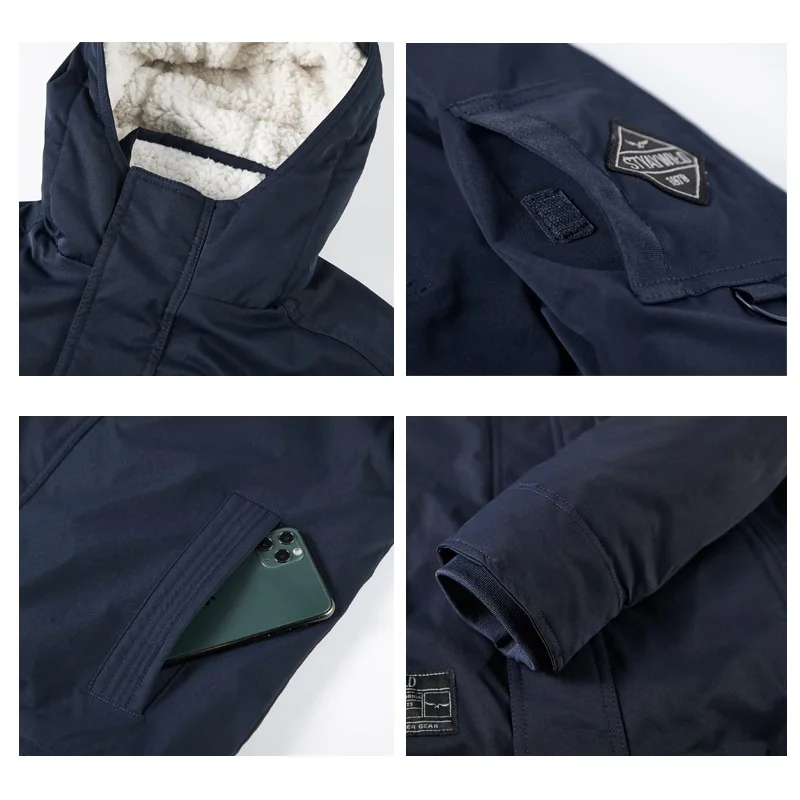 Winter Coat Men 2022 Thermal Jackets Thickened Bubble Down Tooling Hooded Coats Outdoor Sports Cotton Padded Clothes Parkas