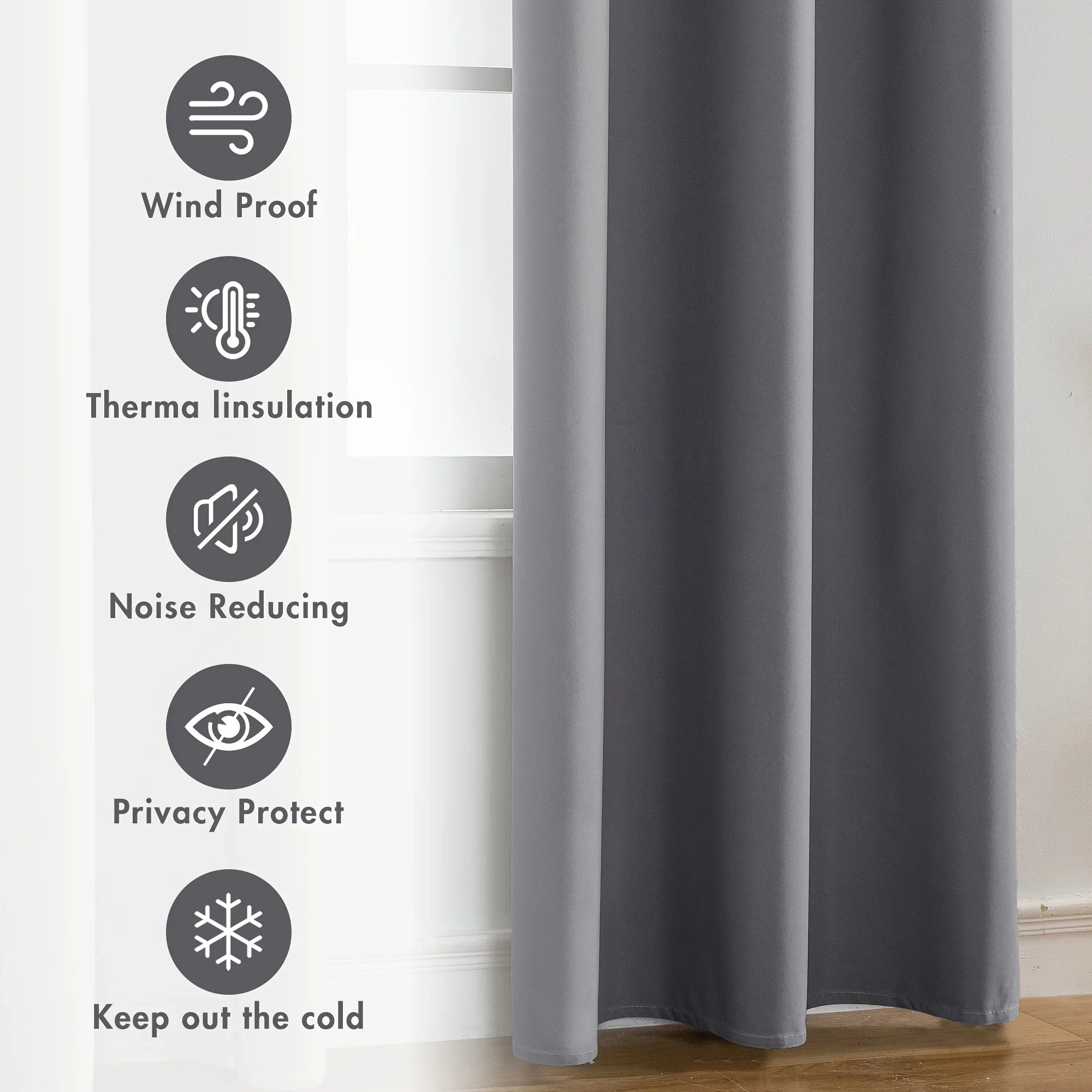 2pcs 100% Blackout Curtains, Thermal Insulated Window Drapes, Window Curtains for Bedroom Living Room, Home Decoration 4