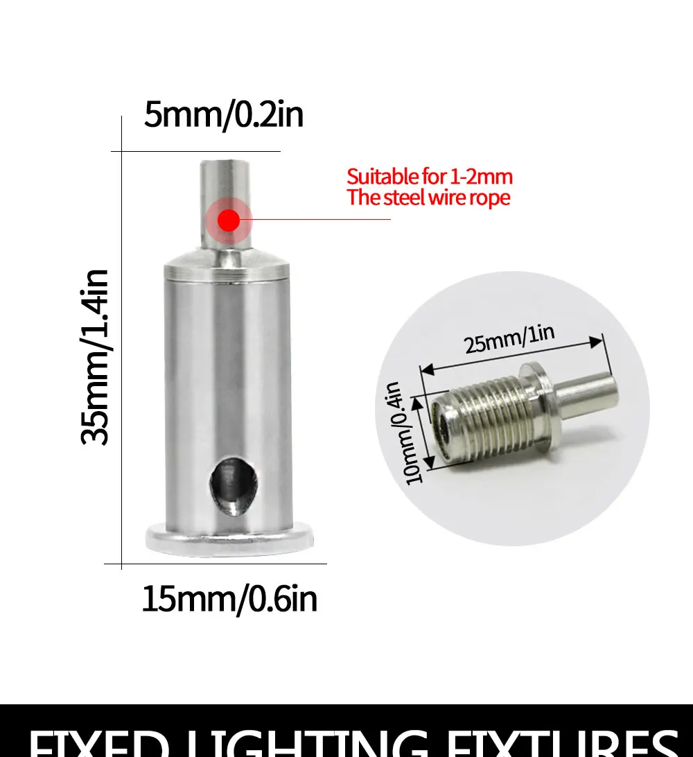 2-20PCS Einstellbare Stahl Draht Seil Klemme Kabel Klemme DIY Beleuchtung Zubehör Anhänger Lampe Hardware Zubehör Suspension – Detail 2