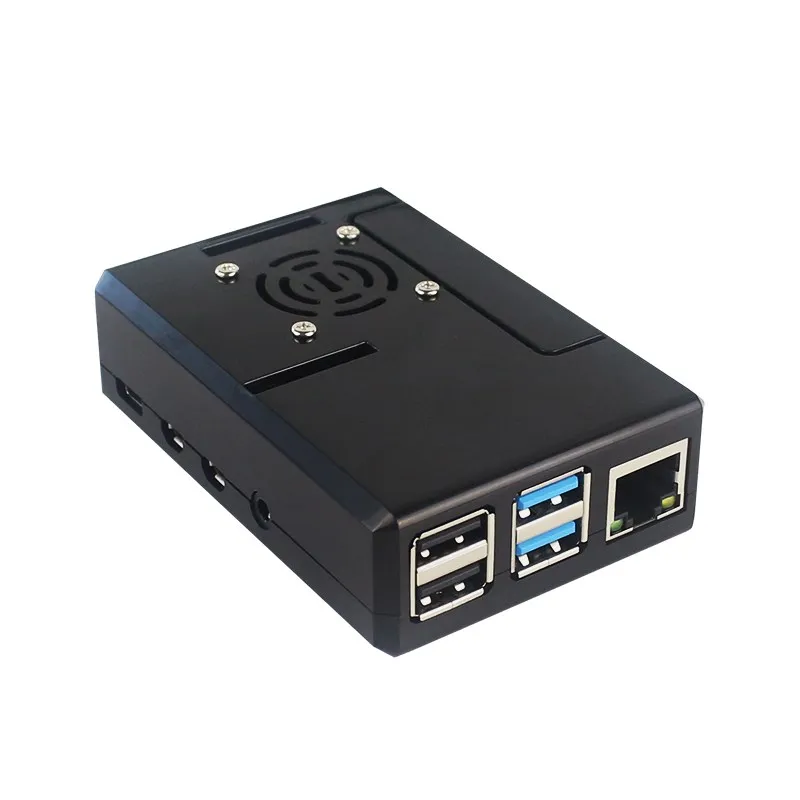 Raspberry Pi 4 Model B ABS Case with Cooling Fan Black Plastic Prectective Box f