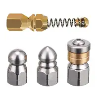 Stainless Steel Sewer Drain Pipe Jetter Cleaning Nozzle For G 1/4 High Pressure Washer Hose 1