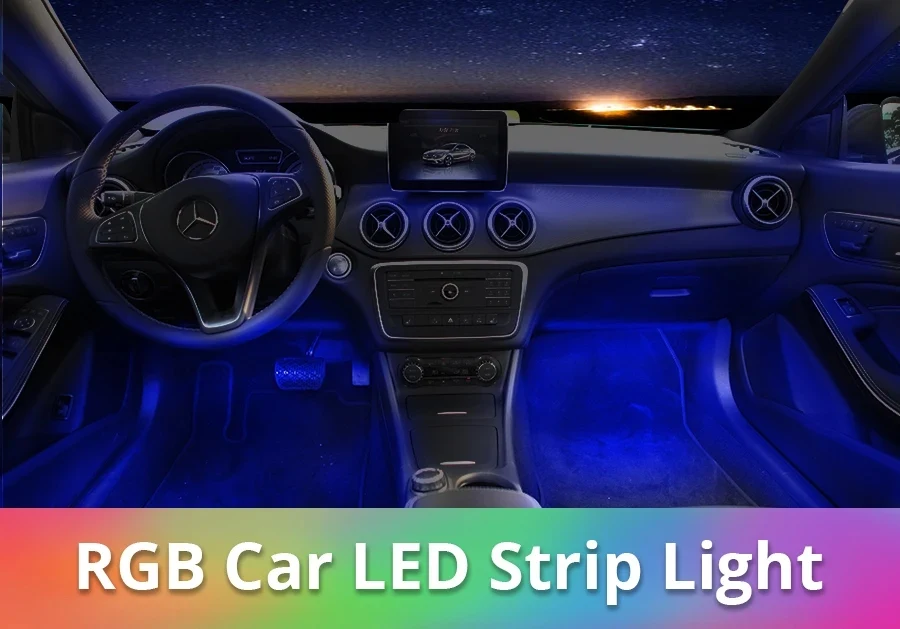 BLE Car Interior Ambient Light Work with Tuya Neon LED Strip Foot Light Atmosphe