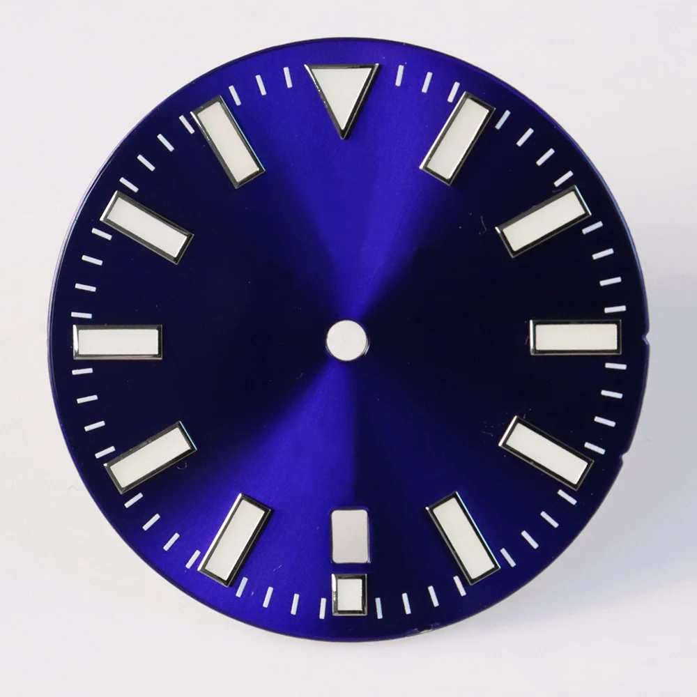 New Facelift Dial Watch Components Blue Luminous 32.5mm Watch Dial for NH35 Automatic Mechanical Movement Men Watch Accessories