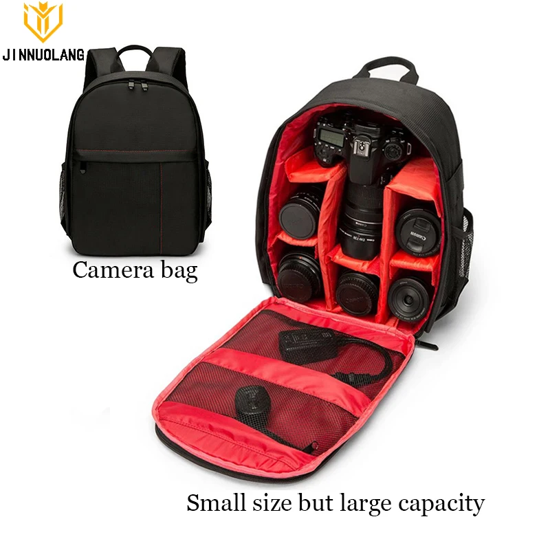 JINNUOLANG Multi-functional Camera Backpack Digital DSLR Bag Waterproof Outdoor Camera Photo Bag Case for Nikon/for Canon/DSLR