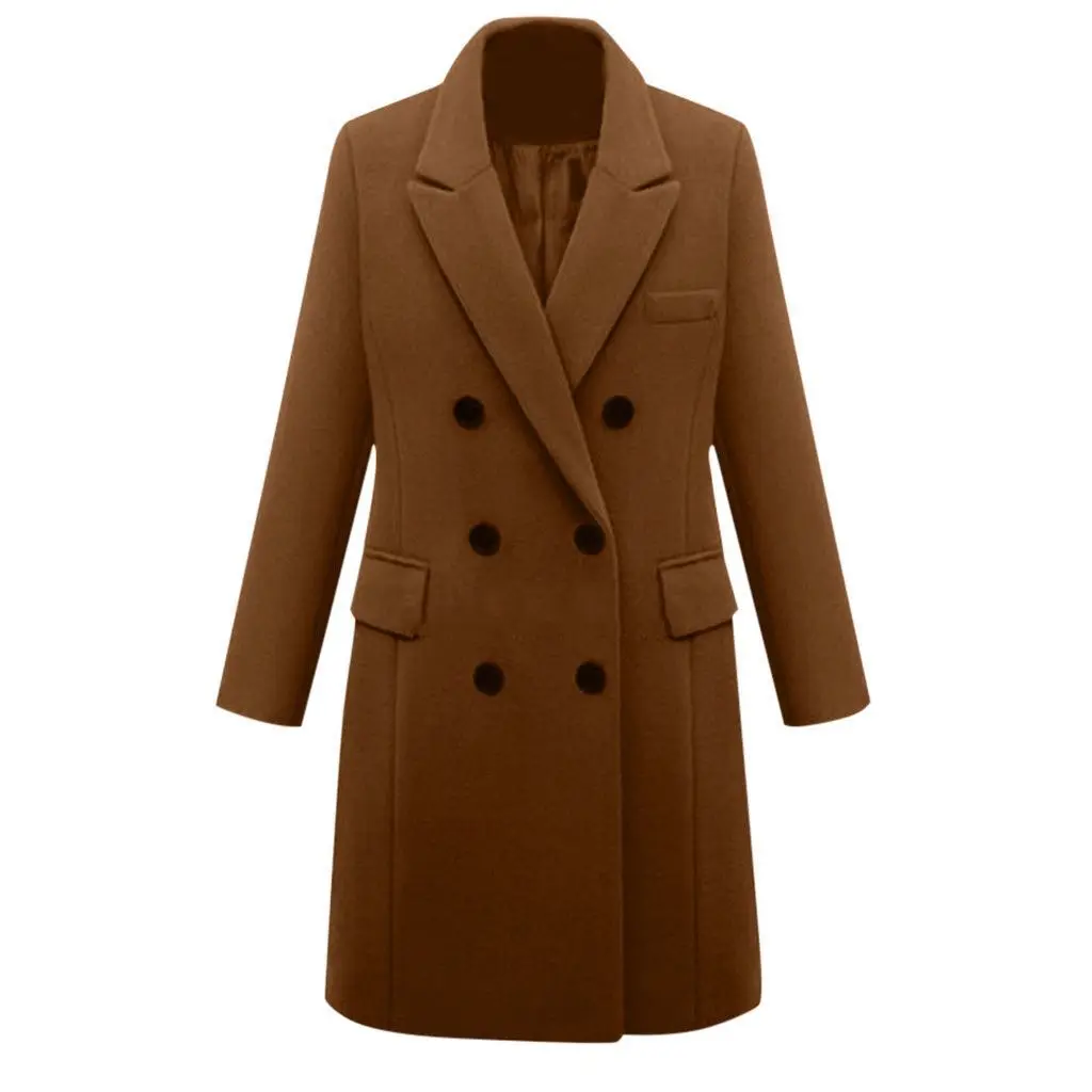 

Winter 2023 New Double Sided Cashmere Coat Solid Fashion Women's Medium Long Woolen Topcoat Premium Hepburn Style Overcoat V7