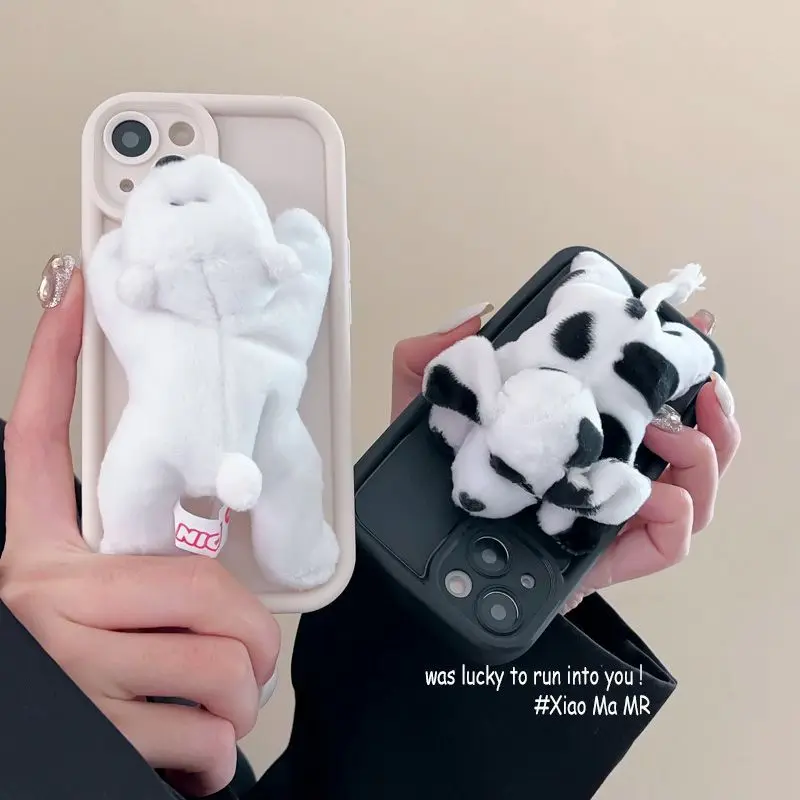 3D плюшевый щенок собака подходит для iPhone 15 14 13pro12promax чехол для телефона