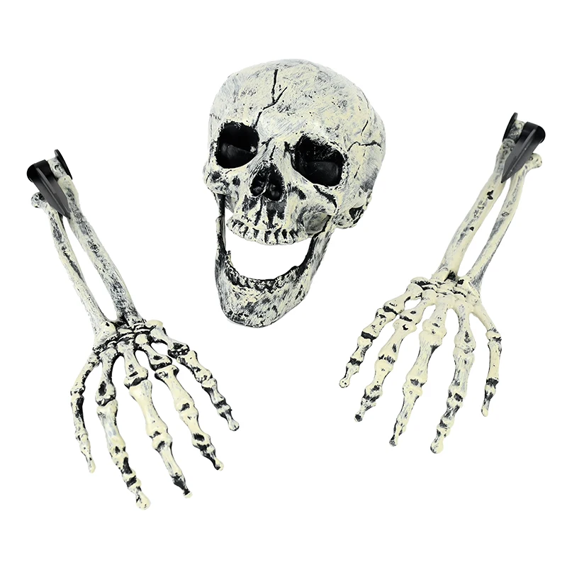 

Movable Halloween Skeleton Body Halloween Skull Hand Skeleton Decoration for Halloween Outdoor Yard Lawn Garden Party Decoration