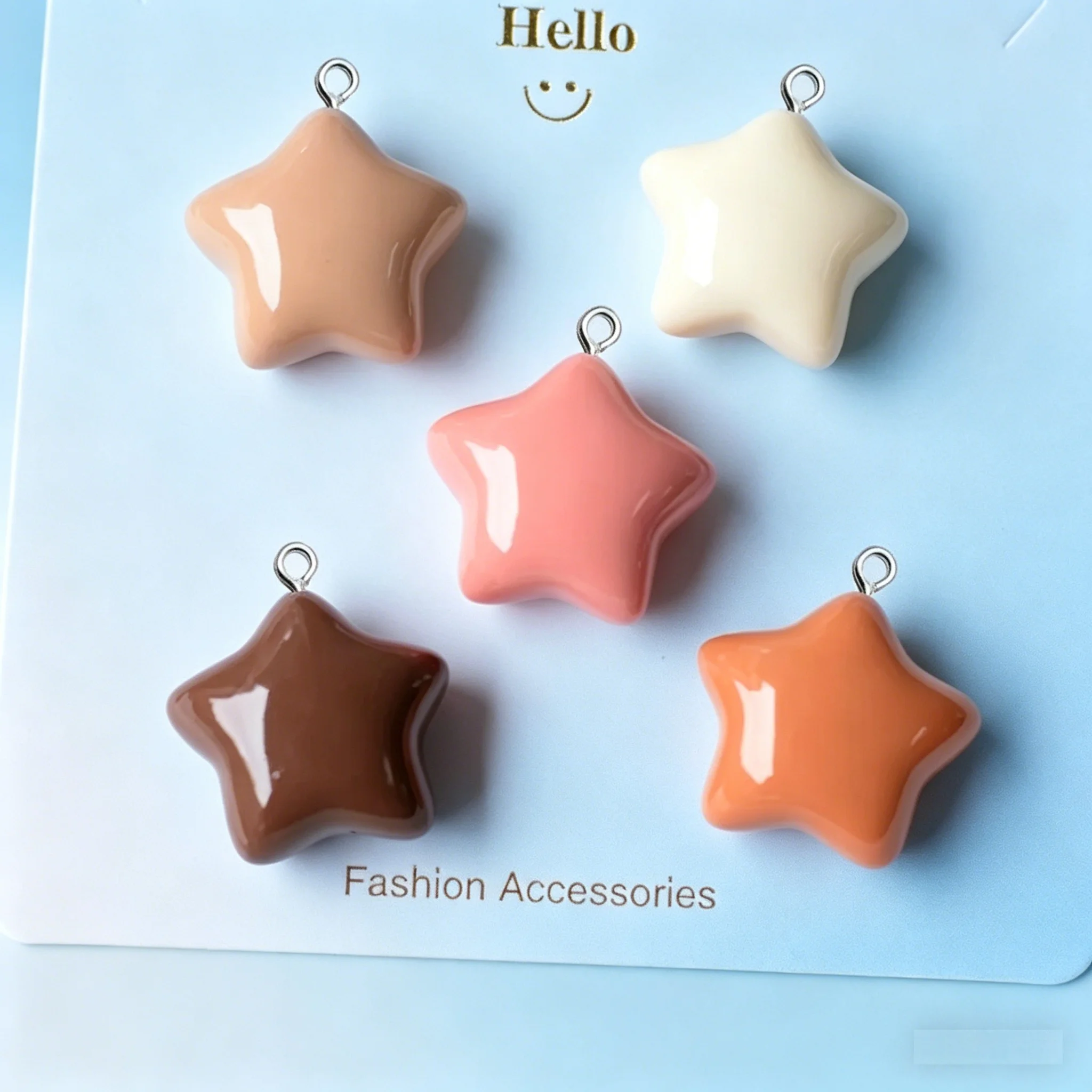 10개 미니 3D 별 하트 레진 참, DIY 쥬얼리 제작용 패션 펜던트, 귀걸이 목걸이 재료