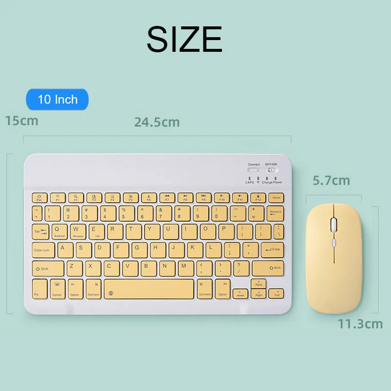 Wireless iPad Keyboard For Bluetooth Keyboard and Mouse Set 10 Inch Rechargeable Bluetooth For Korean Russian Portuguese Arabic