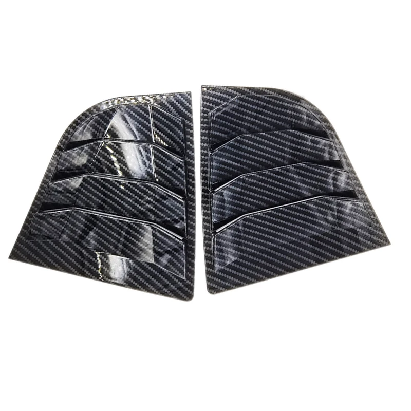 1 Pair Car Rear Left Right Side Window Vent Scoop Louver Cover Carbon Fiber Style Fit For Kia K3 Forte 2015 2014