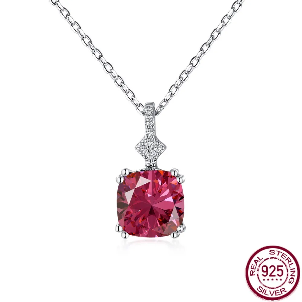 S925 Silver Necklace Diamond Cubic Colored Zirconia Senior Banquet Cross Border Jewelry Wholesale
