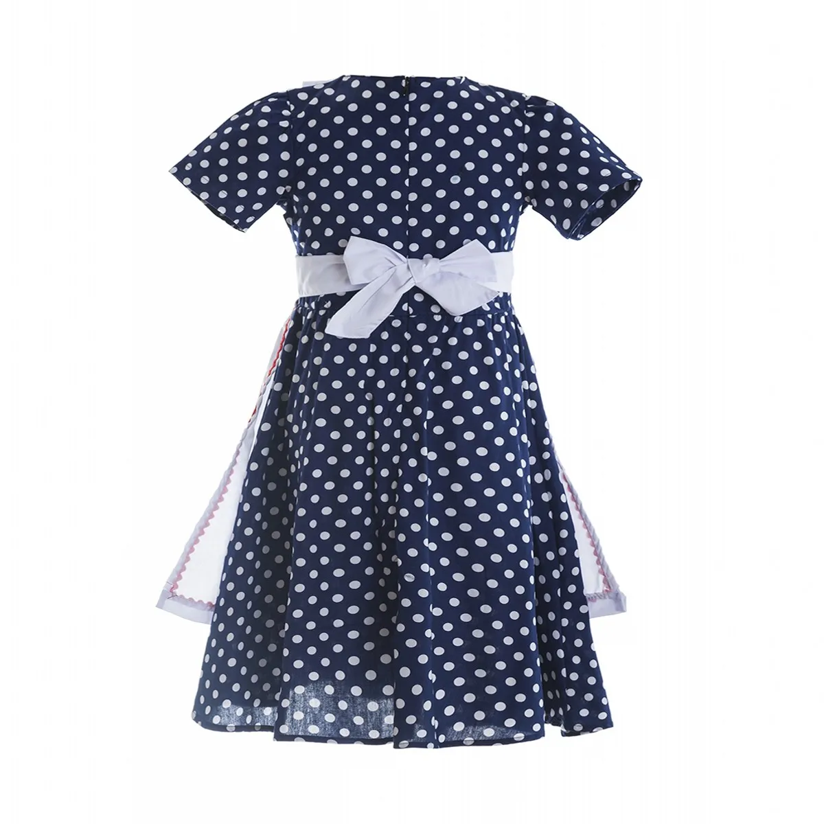 White & Red Polka Dot Shirley Temple Baby Doll Style Short Puffy Sleeve Dress Infant Baby Toddler Girl, Shirley Temple Costume