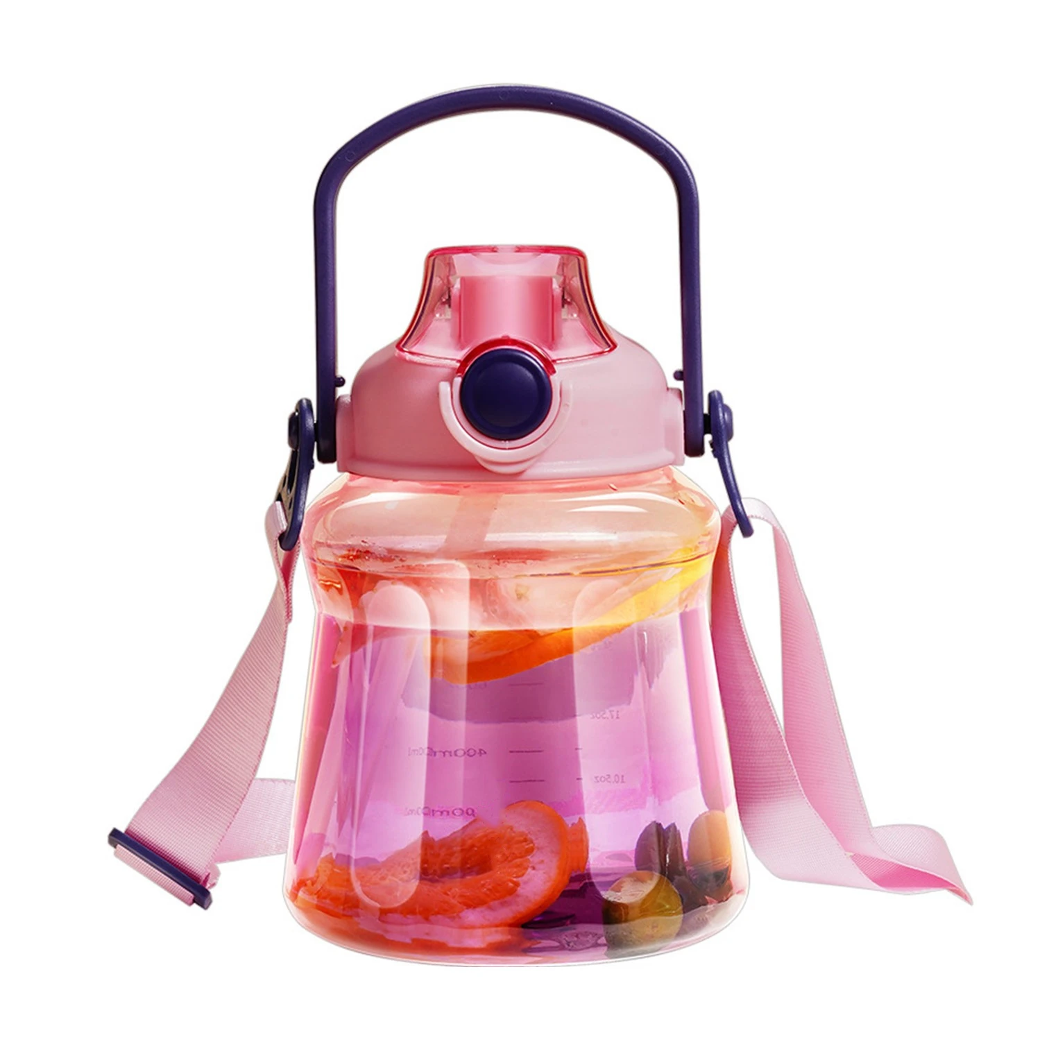 Gradient Purple and Brown Transparency PP Tritan Sport Bottle, Silicone Straw, 1300ml, Water Cup, Baby and Girl Fitness, baby sport bottle