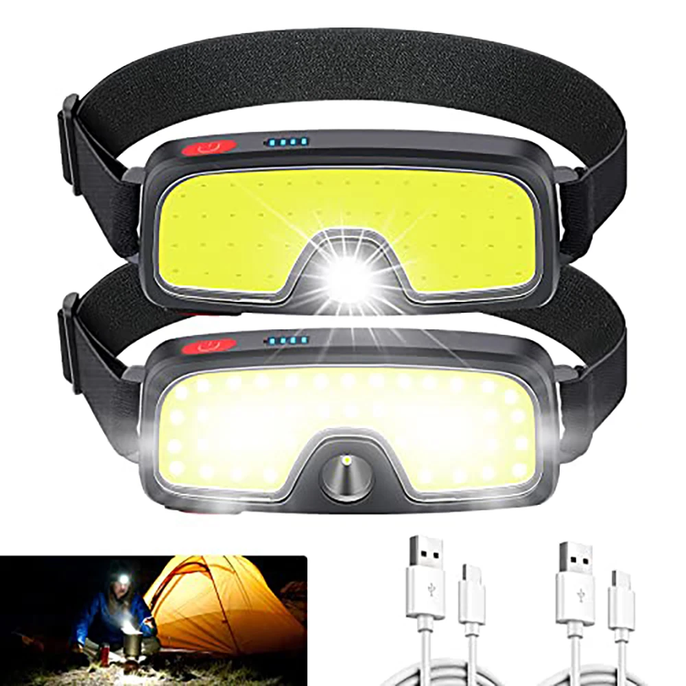 

Led Headlamp COB USB Rechargeable Camping Portable Headlight Built-in Battery Waterproof For Outdoor Lighting Night Running Ad