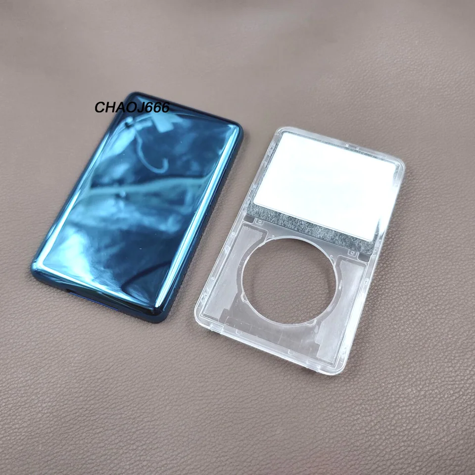 Transparent Clear Front Cover Faceplate Blue Metal Back Case