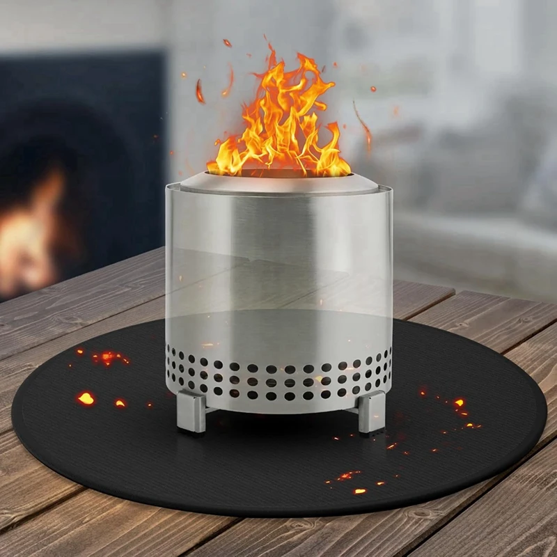Fire Pit Mat For Solo Stove Bonfire Round Fireproof Solo Stove Mat Portable Fire Pit Pad For Deck Patio Protect 48 Inch