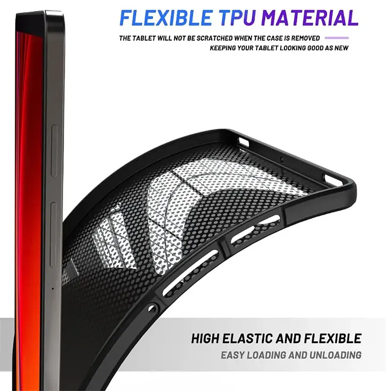 Elegant Black Slim Shockproof Tablet Case - TPU Silicone Protective Cover, Anti-Drop Design