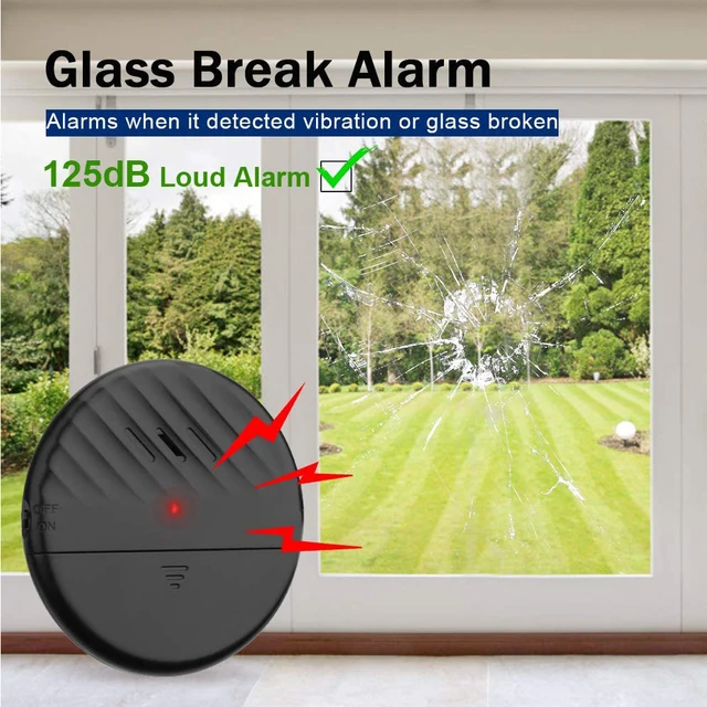 WSDCAM 125dB Vibration Alarm Glass Vibration Break Detector Door Window Vibration Alarm For Warning Burglars Anti-Theft Security 3