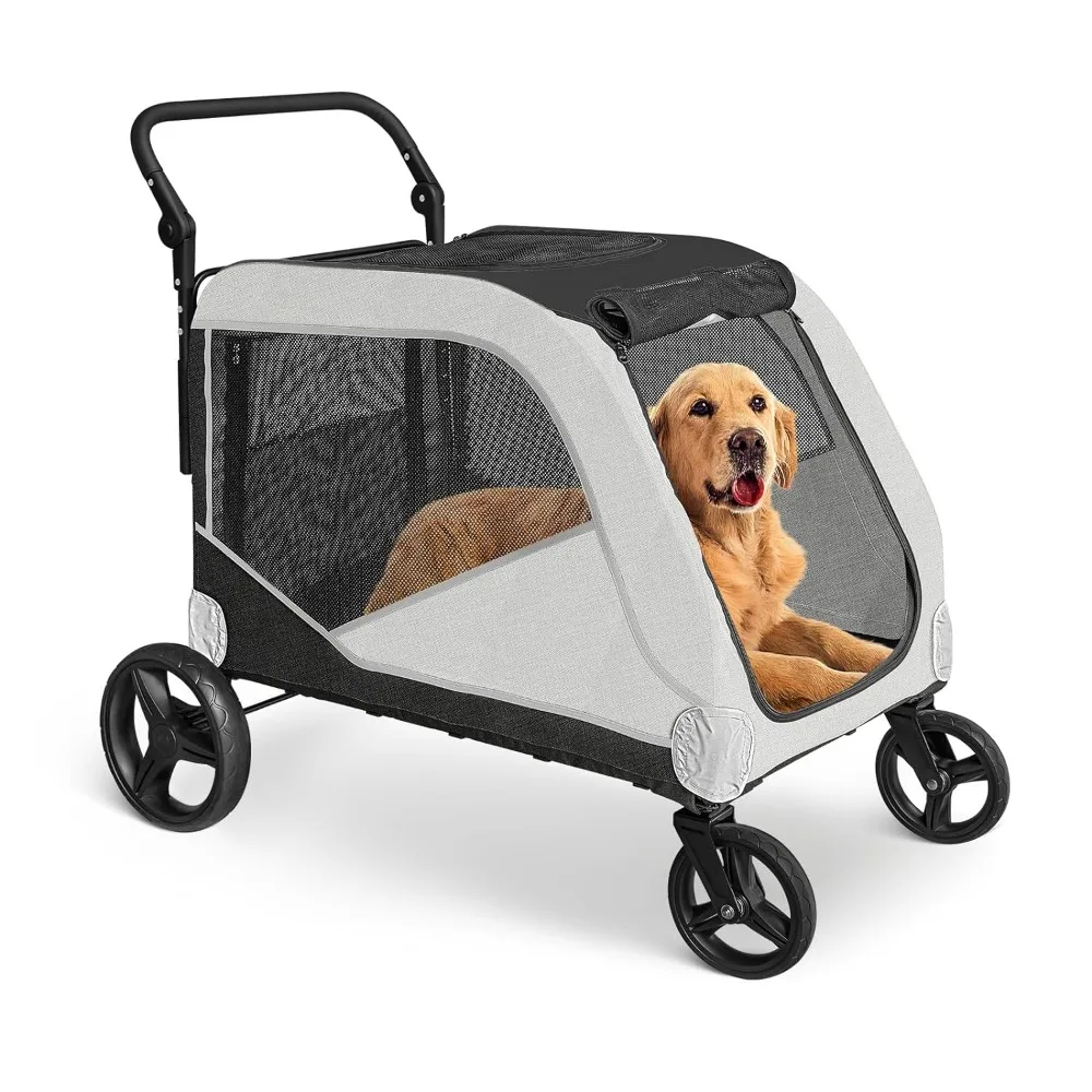 

Extra Large Dog Stroller for Large Dogs,Pet Stroller for Medium Dogs 30/40/ 50 lbs, Dog Carts with 4 Wheels, Up to 132lbs