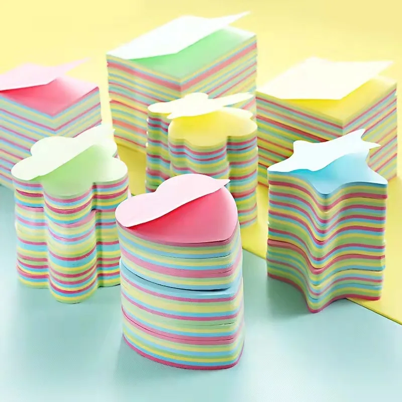 2-Book-Set Sticky Note Pads Stationery Paper Mixed Color Self-Adhesive School Office Message Supplies Accessories Decoration ZYF 2