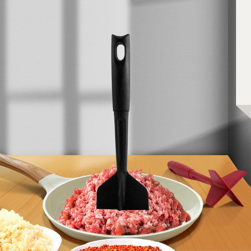 1pc, Meat Chopper, Heat Resistant Meat Masher For Hamburger Meat, Ground Beef  Masher, Nylon Hamburger Chopper Utensil, Ground Meat Chopper, Non Stick Mix  Chopper For Mix Chop, Potato Masher Tool