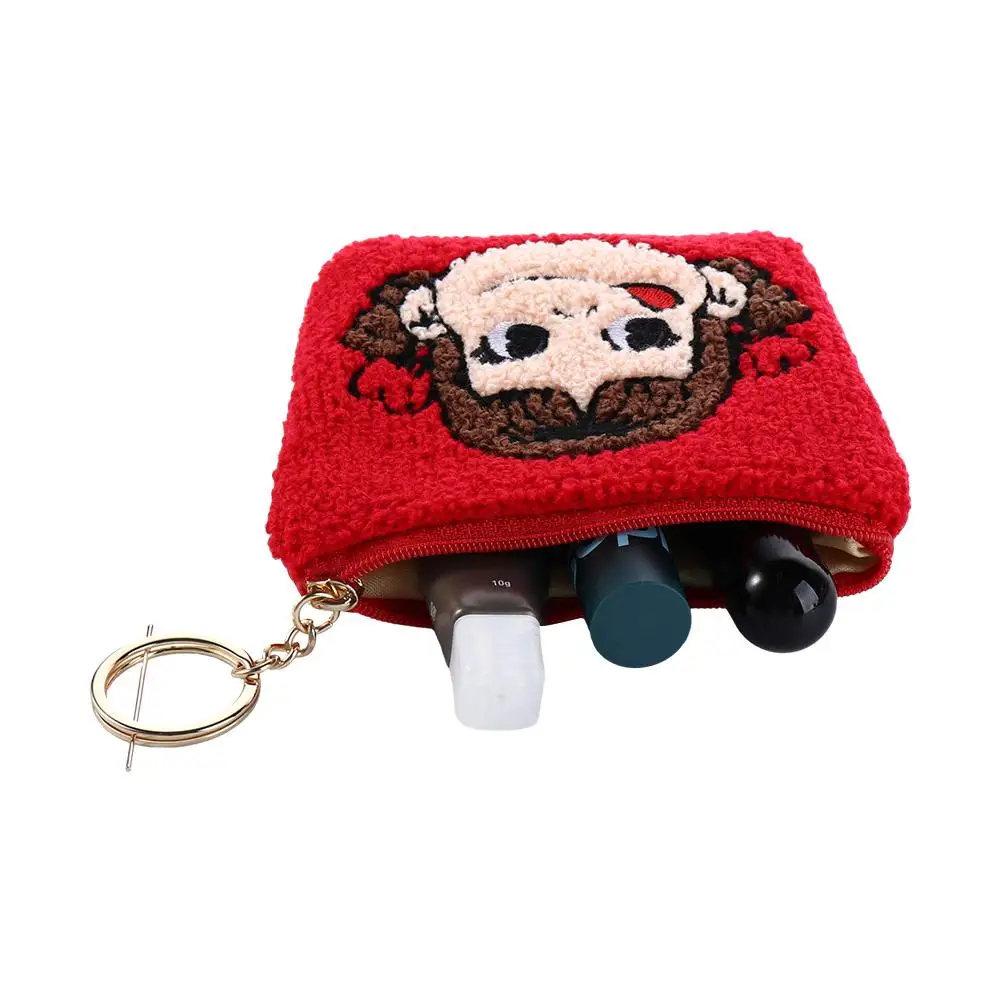 Kawaii Milk Sister Plush Coin Purse Storage Card Bag Student School Pendant Key Chain