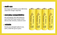1-20PCS AA Battery 1.2V 700mAh Ni-MH AA Rechargeable Batteries for Garden Solar Lights Toys Watch MP3 Player 3