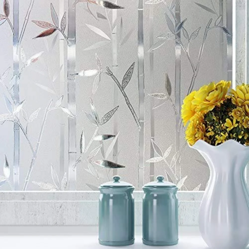 FANCY FIX translucent bamboo window film frosted privacy window film electrostatic adsorption stickers decoration