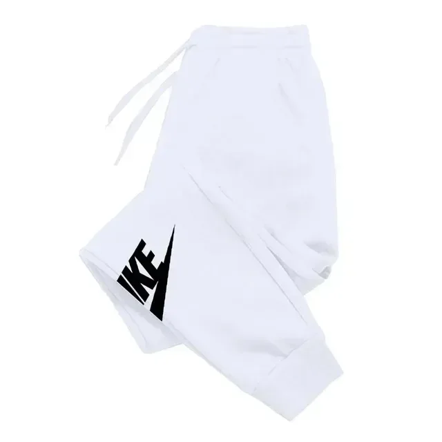 Men's Luxury Printed Sports Pants, Warm Wool Jogging Pants, Outer Brand, Straight Leg, Multiple Pack, Autumn, 2024