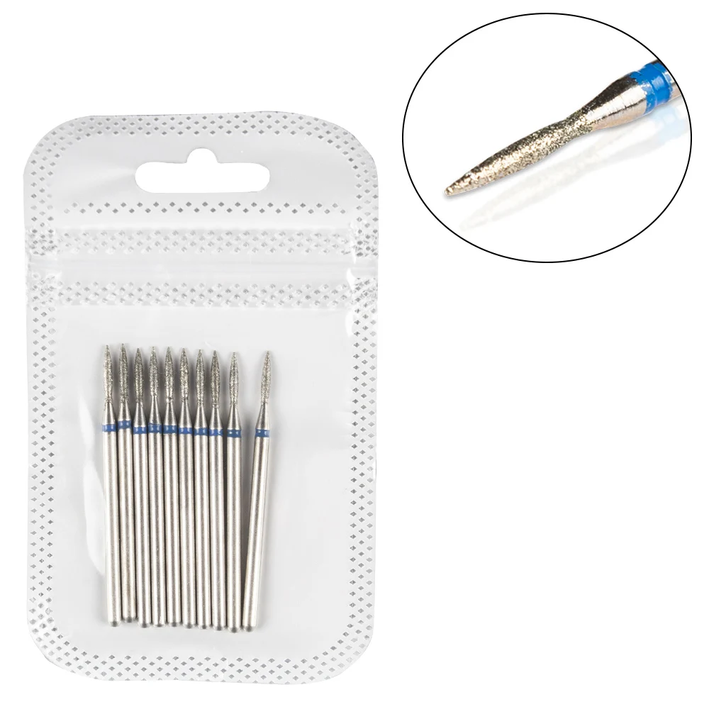 Milling Cutter 10Pcs Diamond Nail Drill Bits for Manicure Machine Mill Cutters for Removing Gel Polish Nail File Buffer Pedicure