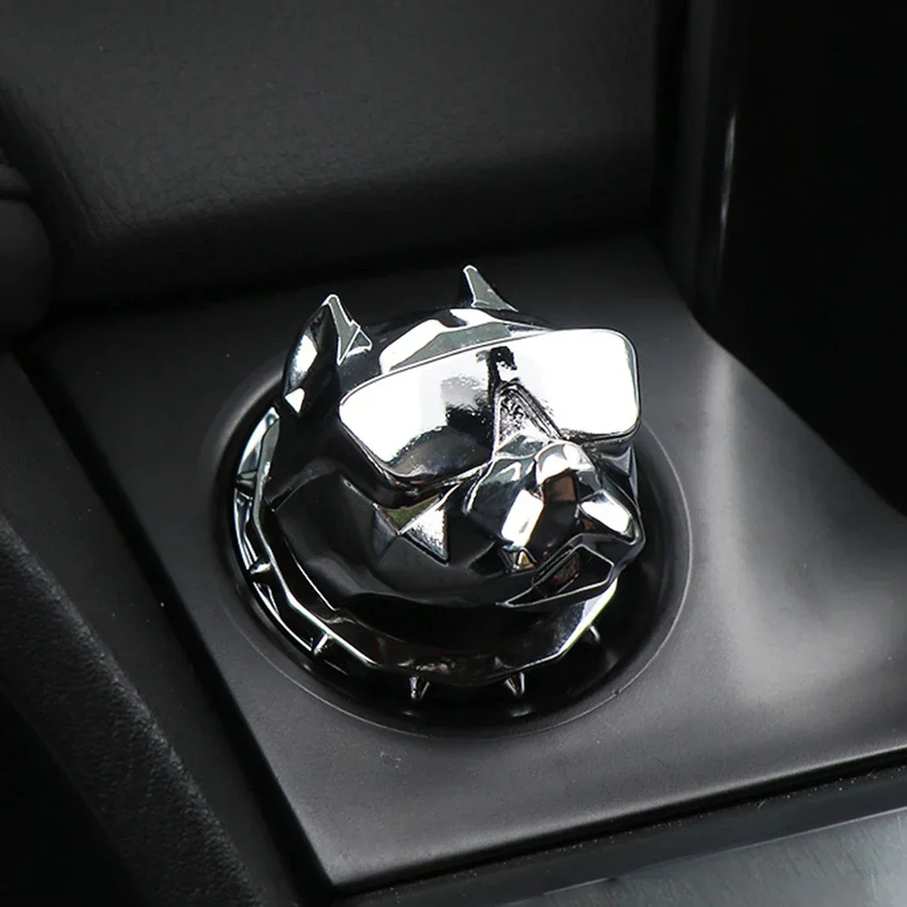 Bulldog Design Car Ignition Push Button Cover 1pc One-Key Start/Stop Stylish Switch for Interior Decoration
