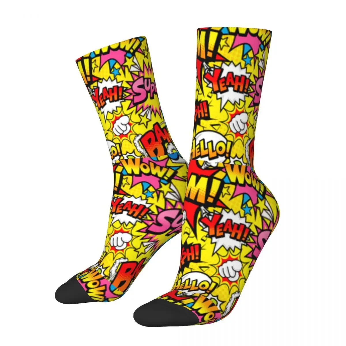 Autumn Winter Hip-hop Superhero Comic Pop Art Quote Basketball Socks