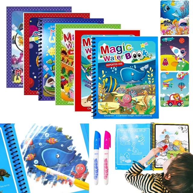 Magical Book Water Drawing Montessori Toys Reusable Coloring Book Magic Water Drawing Book Sensory Early Education for Children 1
