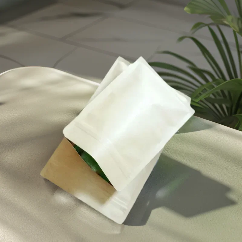 300 Stück braune, flache Geschenktüten aus Aluminium-Kraftpapier mit Druckverschlussbeutel für Hochzeitszubehör, Goodie-Verpackung, Aufbewahrung, Partybevorzugung