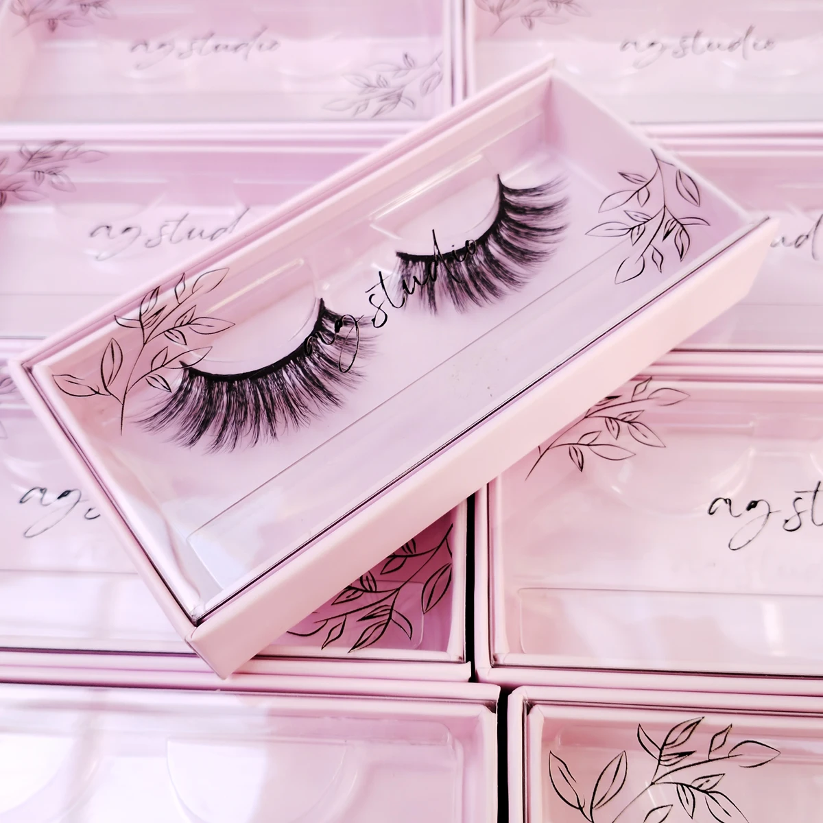 Lashes Box Case With Tray Wholesale Eyelashes Cases Packaging Russian Lashes Eyelashes Box Package Custom Logo Bulk Supplier 3