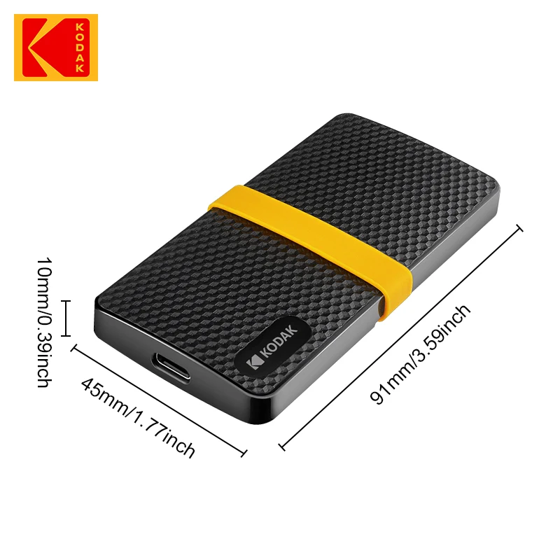 코닥 SSD 256GB 휴대용 솔리드 스테이트 드라이브, 256GB USB 3.1, 미니 외장 SSD, 맥북 노트북 데스크톱 안드로이드와 호환 가능