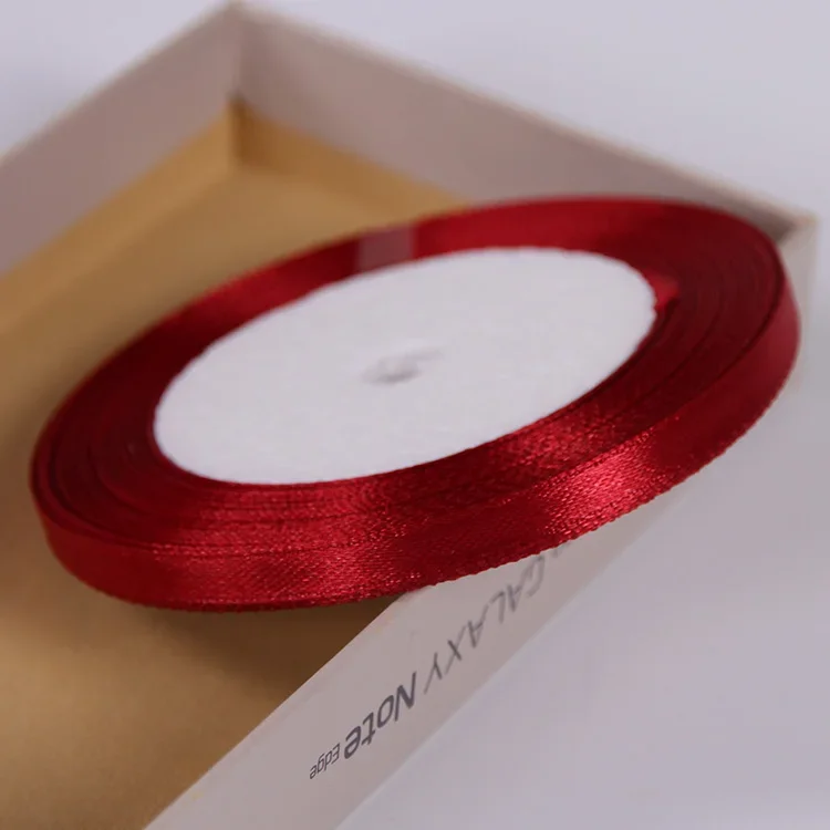 Burgundy Silk Satin Ribbons for Christmas & Wedding Decorations and Gift Wrapping