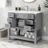 36'' Bathroom Vanity with Single Sink Combo, Modern Bathroom Sink Cabinet with 2 Soft Closing Doors Solid Wood Frame Vanities 1