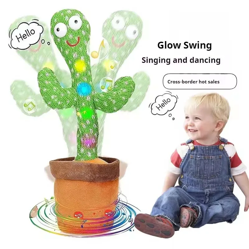 Dancing Talking Cactus Toy Kid Singing Mimicking Repeating Cactus Toy Baby Toddler Boy Girl Gift Recording Voice Interactive Fun - Bilde 2