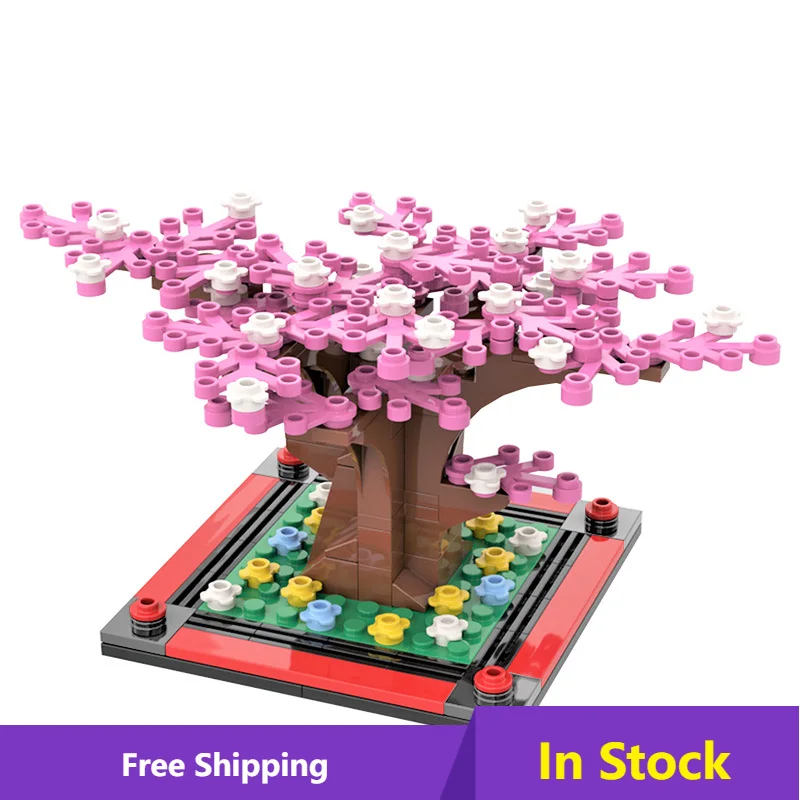 Moc Rose Bouquet/Sakura Tree Flower Plant Model Spring Garden Building Block Camelia/Cotton Bricks Giocattoli Regali Educativi Per Ragazze
