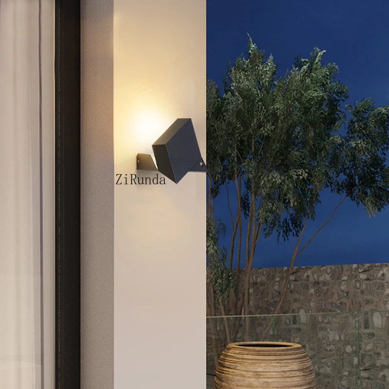 Outdoor waterproof rotatable wall lamp villa courtyard wall washer Nordic modern simplicity