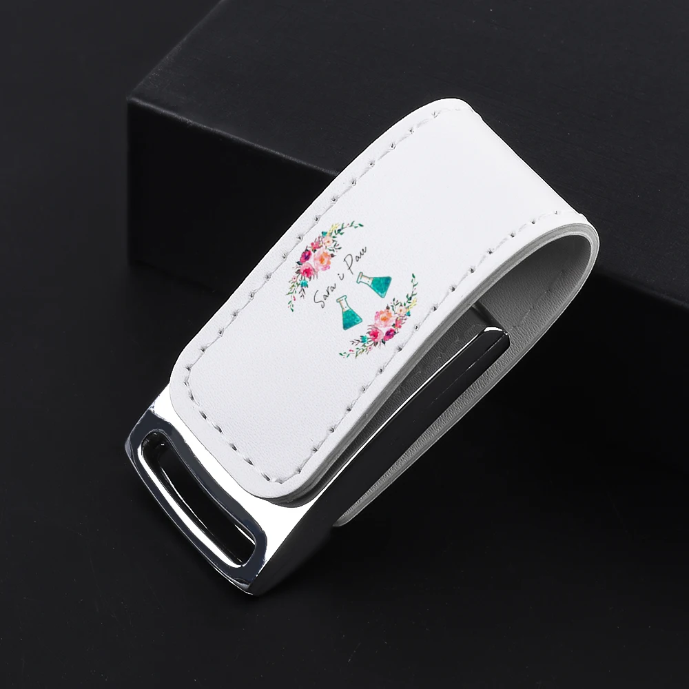 Impressão a Cores Usb 2.0 Flash Drive Logotipo Personalizado Pen Drives de Couro Memory Stick de Capacidade Real Disco u 128 gb 32gb 64gb - Imagem 2