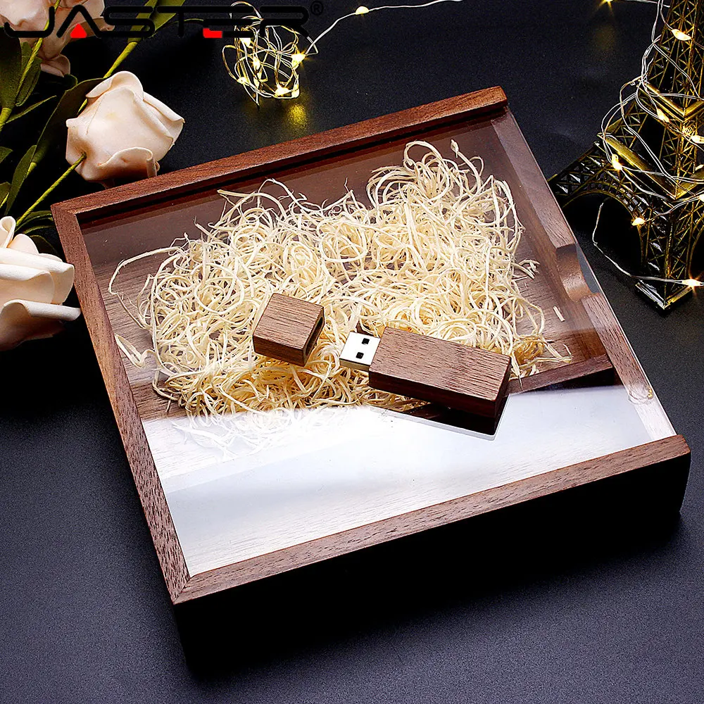 Jaster Walnut Wood Usb Flash Drives 64Gb Free Custom Logo Pen Drive 32Gb 16Gb 8Gb Photography Studio Usb Stick 4Gb Creative Gift