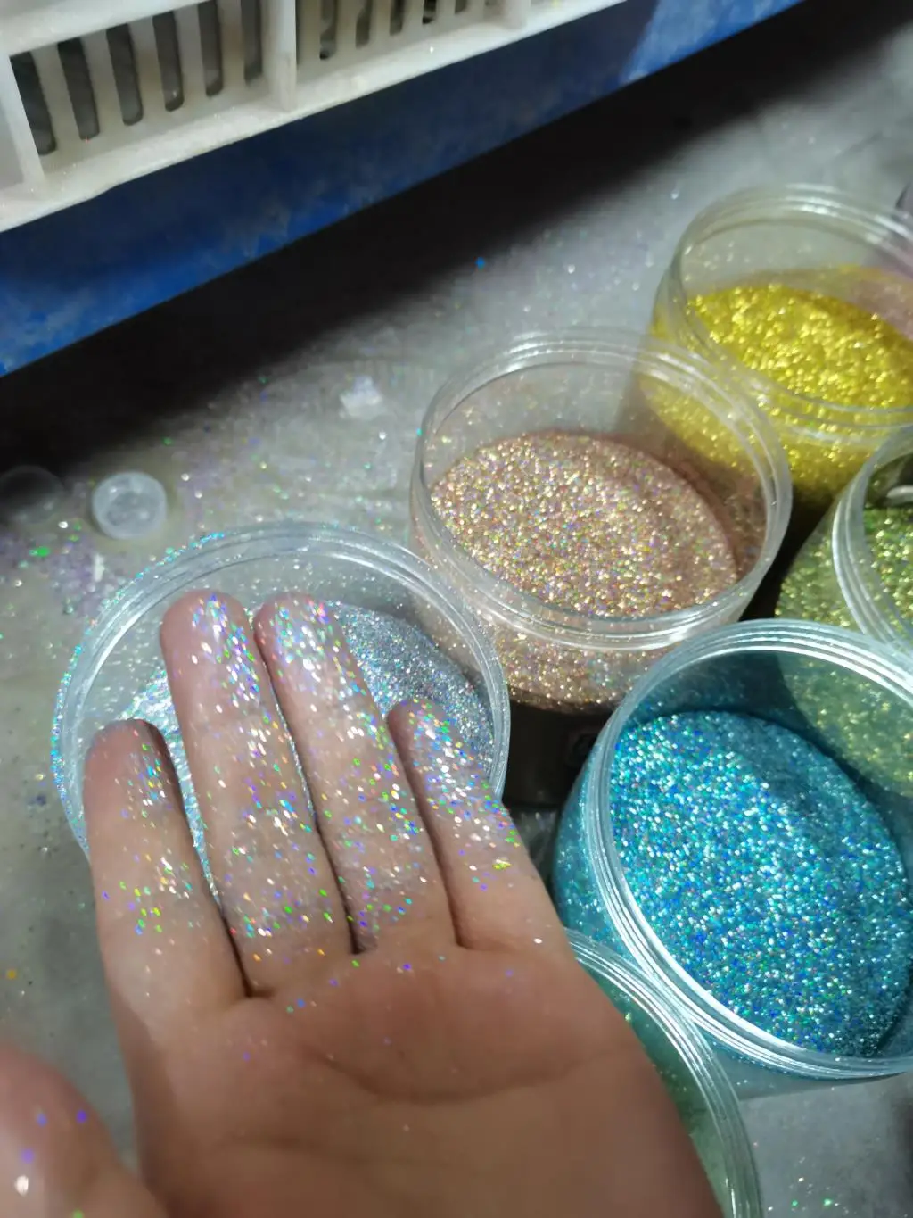 10 gr/beutel 0,2mm Holographische Laser Silber Glitter Pulver 1/128 Maniküre Shiny Sparkle Chrom Pigment Staub UV Gel Nail art Glitters – Detail 1
