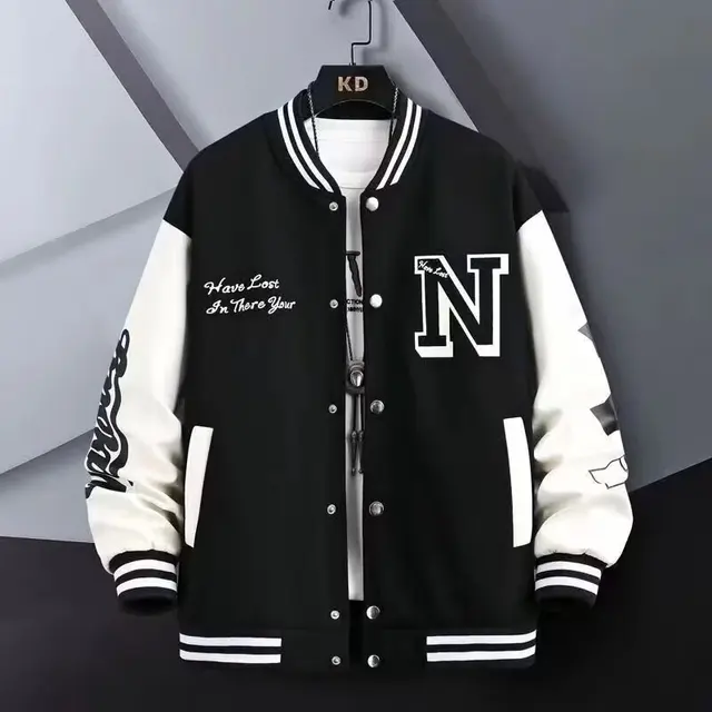 Men's Spring Jacket American Style Baseball Jacket Men's Thin Jacket Casual Men's Lightweight American Baseball Varsity Jacket 1