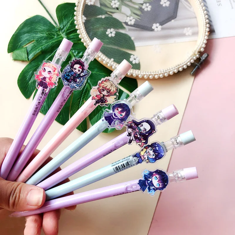 

40 pcs/lot Creative Demon Slayer Mechanical Pencil Cute 0.5mm Automatic Pen For Kid School Office Supply Promotional gifts