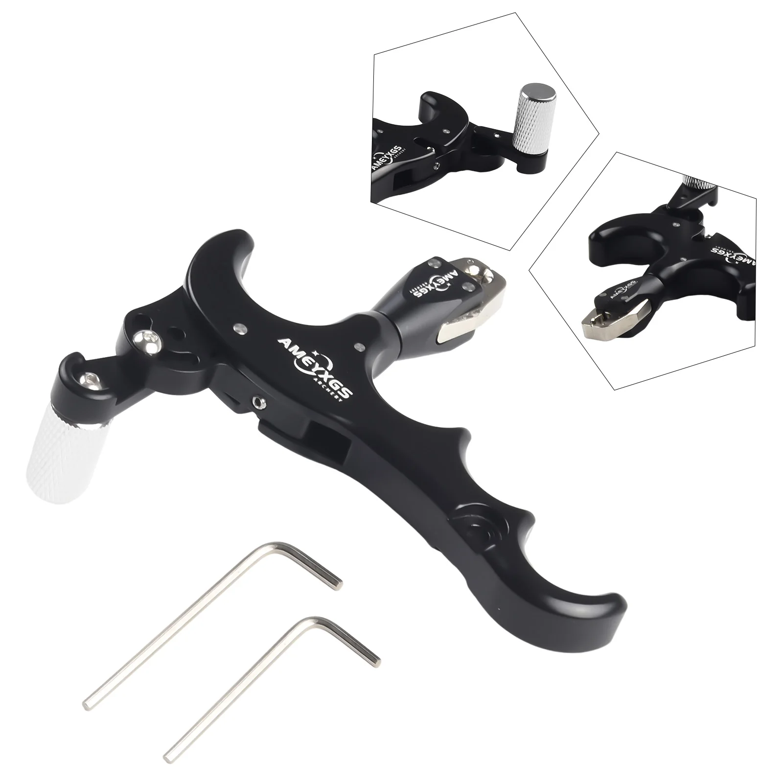 

Aluminum Alloy Release Device Release Device Compound Bow Release Aid 4 Finger Grip Adjustable Can 2023 New Brand New
