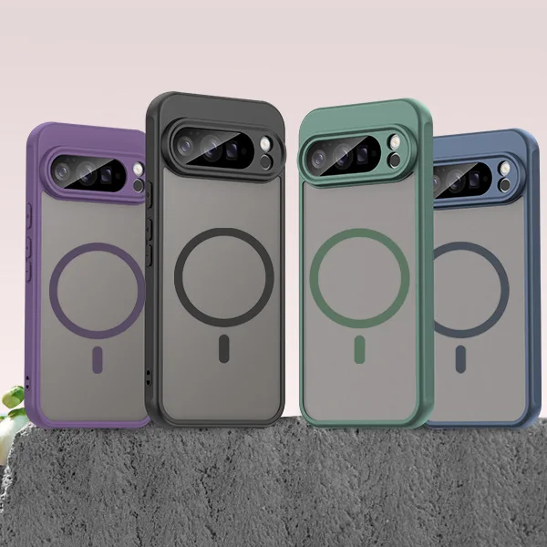 Magnetic Charging Matte Clear Shockproof Phone Case - Translucent Frosted Cover